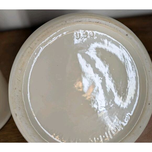 Vintage Holiday Designs USA Canister Set Of 3 Ceramic Brown White Floral Cut Out - Picture 14 of 15